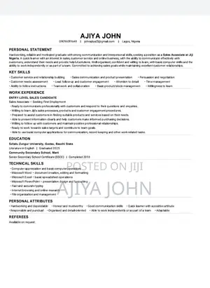 Sale's Representatives/Assistant Job