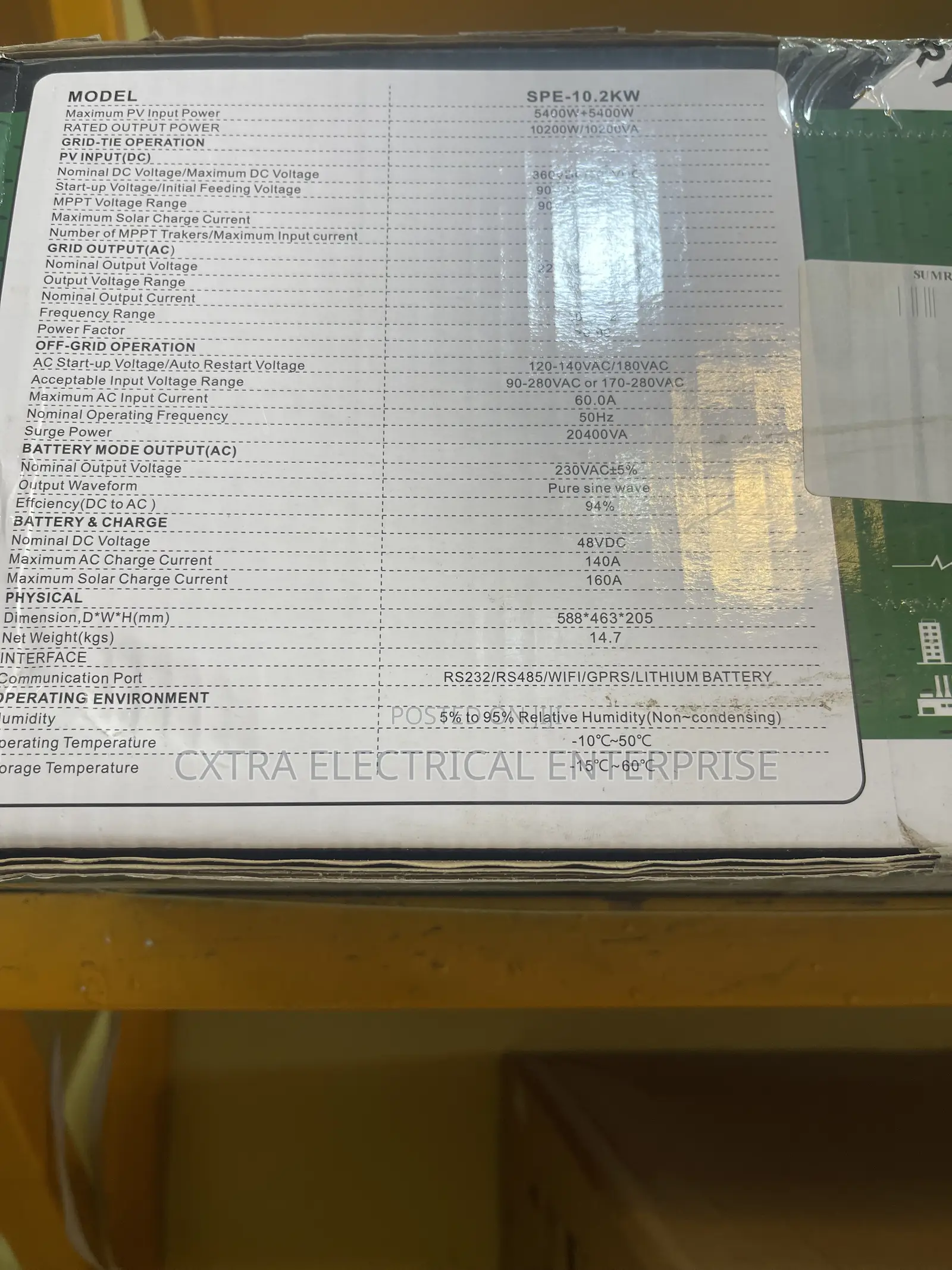 SPE-10.2KW 48V Hybrid Solar Inverter SUMRY