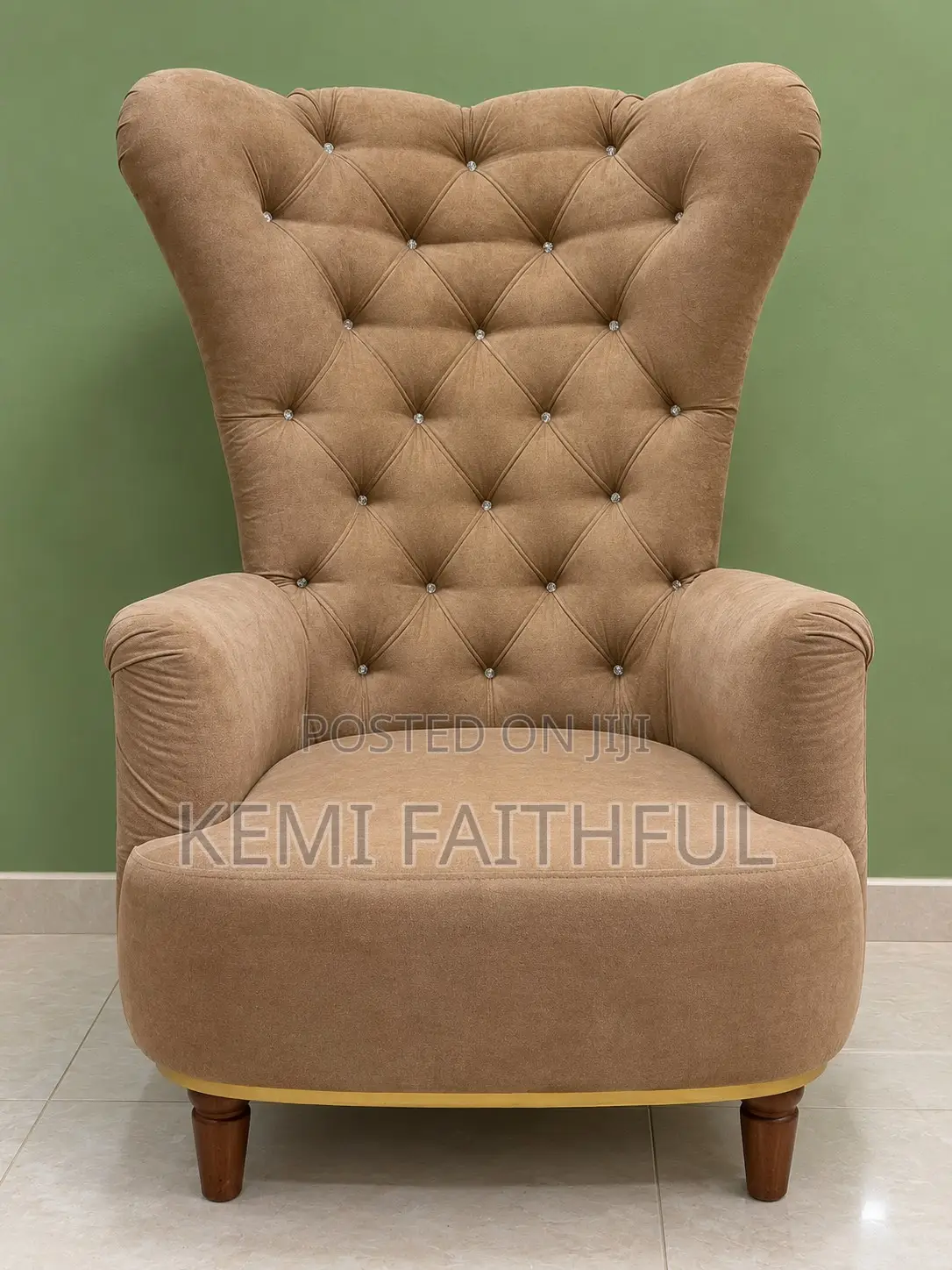Tufted Upholstered Armchair.