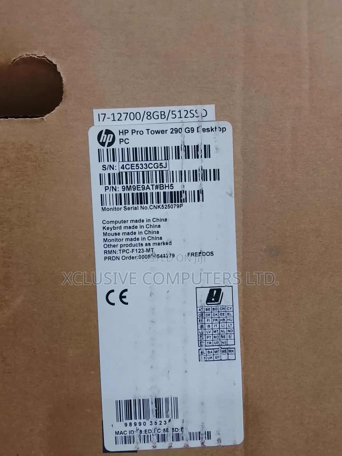 New Desktop Computer HP 290 G9 8GB Intel Core i3 SSD 256GB