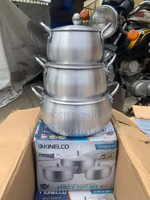 3pcs Belly Shaped Thick Aluminium Pot.