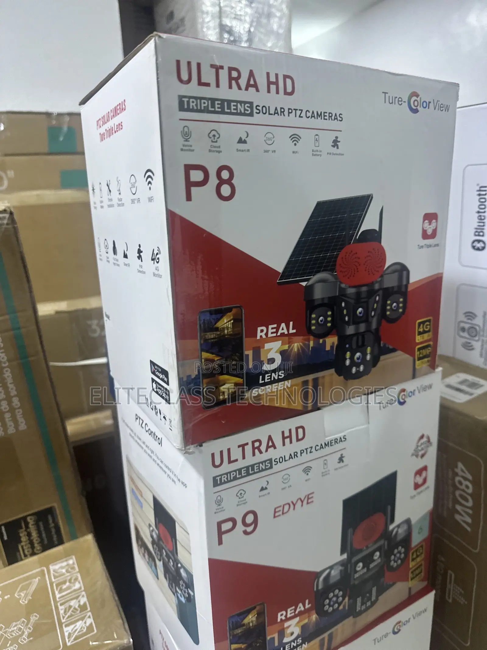 P8 Ultra HD 3 Lens Solar PTZ Security System