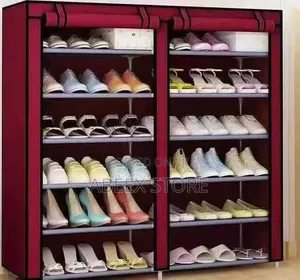 Double Row Fabric Shoe Rack / Shoe Cabinet - 6 Layers