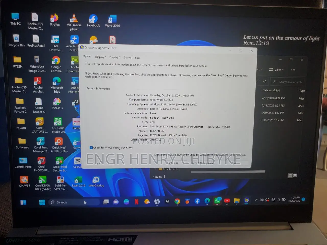 Laptop Razer Blade 16GB Intel Core i9 SSD 1T