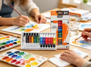 Pebeo Studio Gouache Opaque Watercolour Paint Set 12 X 12ml