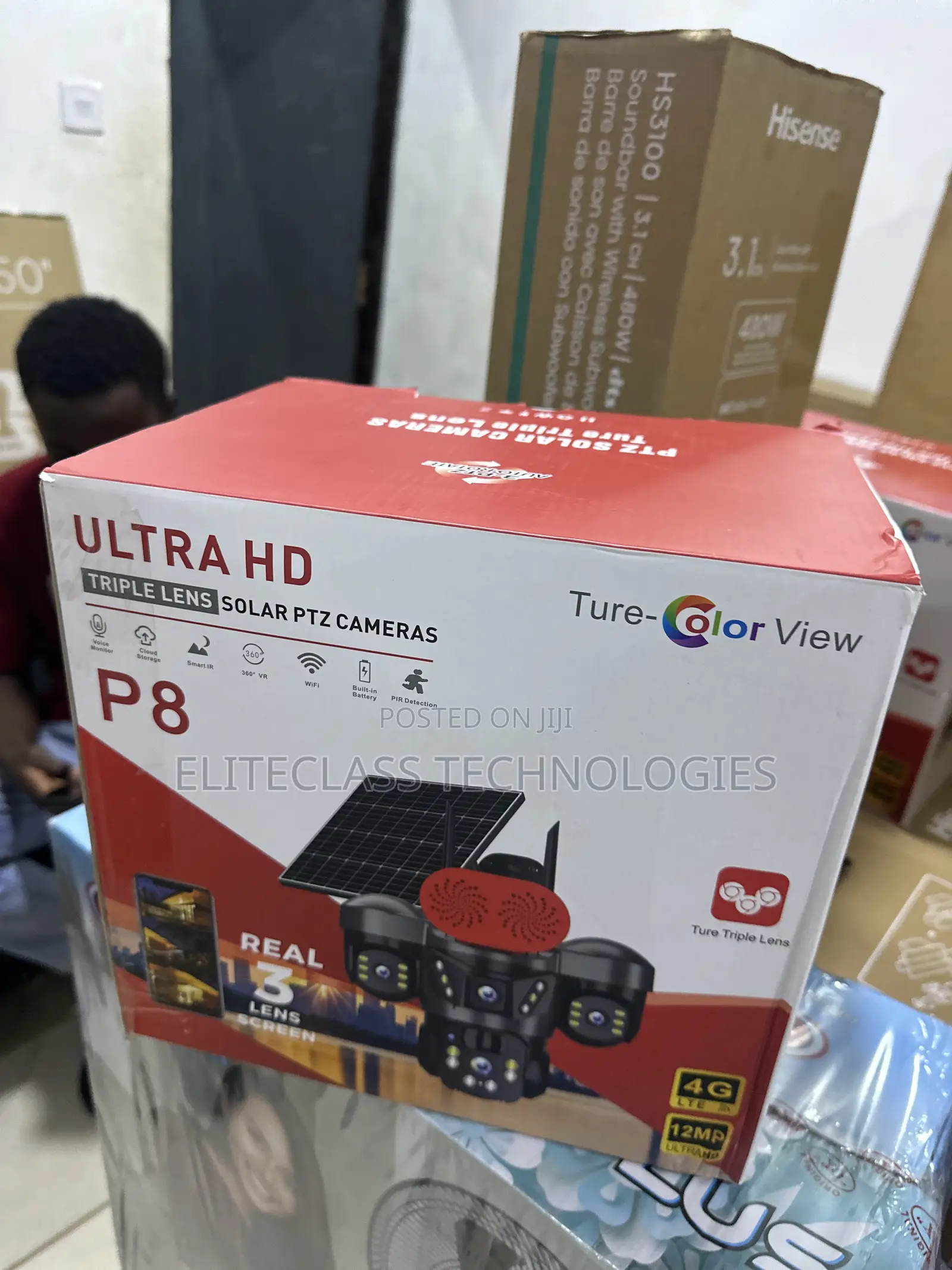 P8 Triple Lens Solar Powered PTZ Security Camera