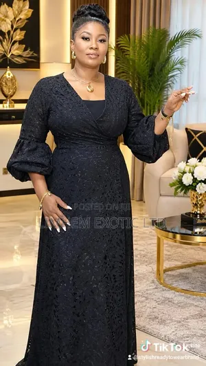 Black Lace Wrap Dress