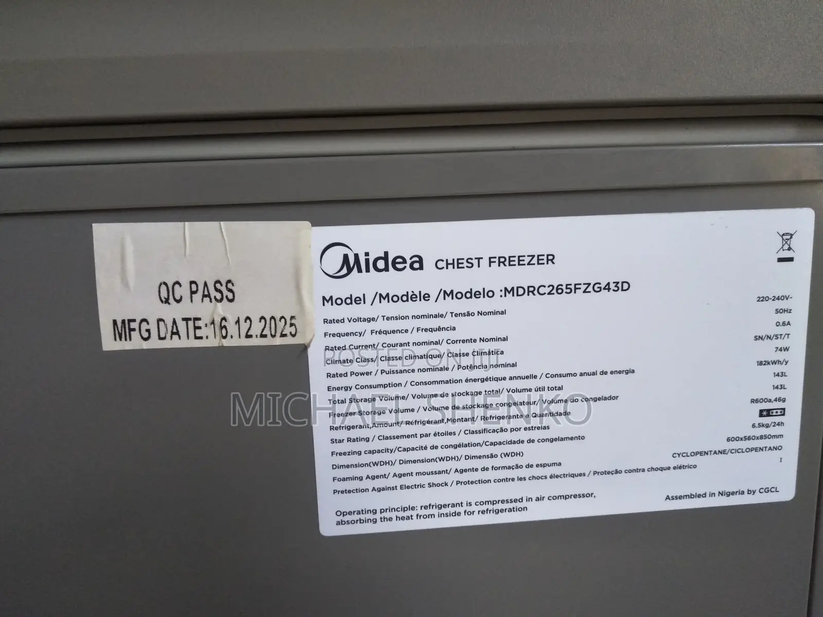 Midea Inverter Freezer 143L