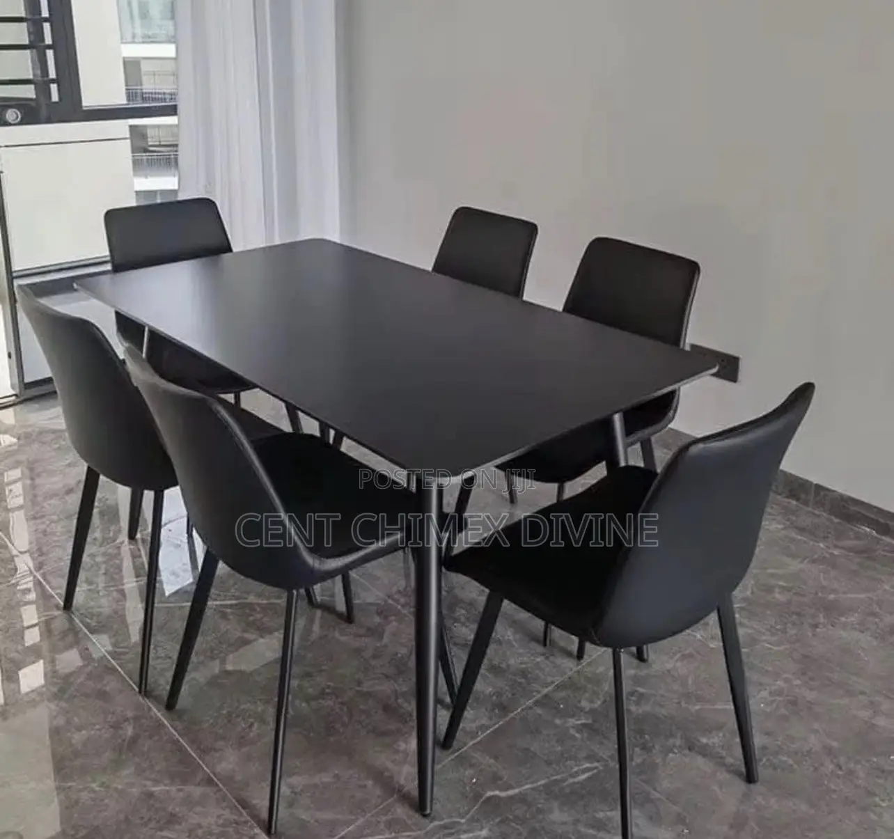 All Black 6 Seater Dinning