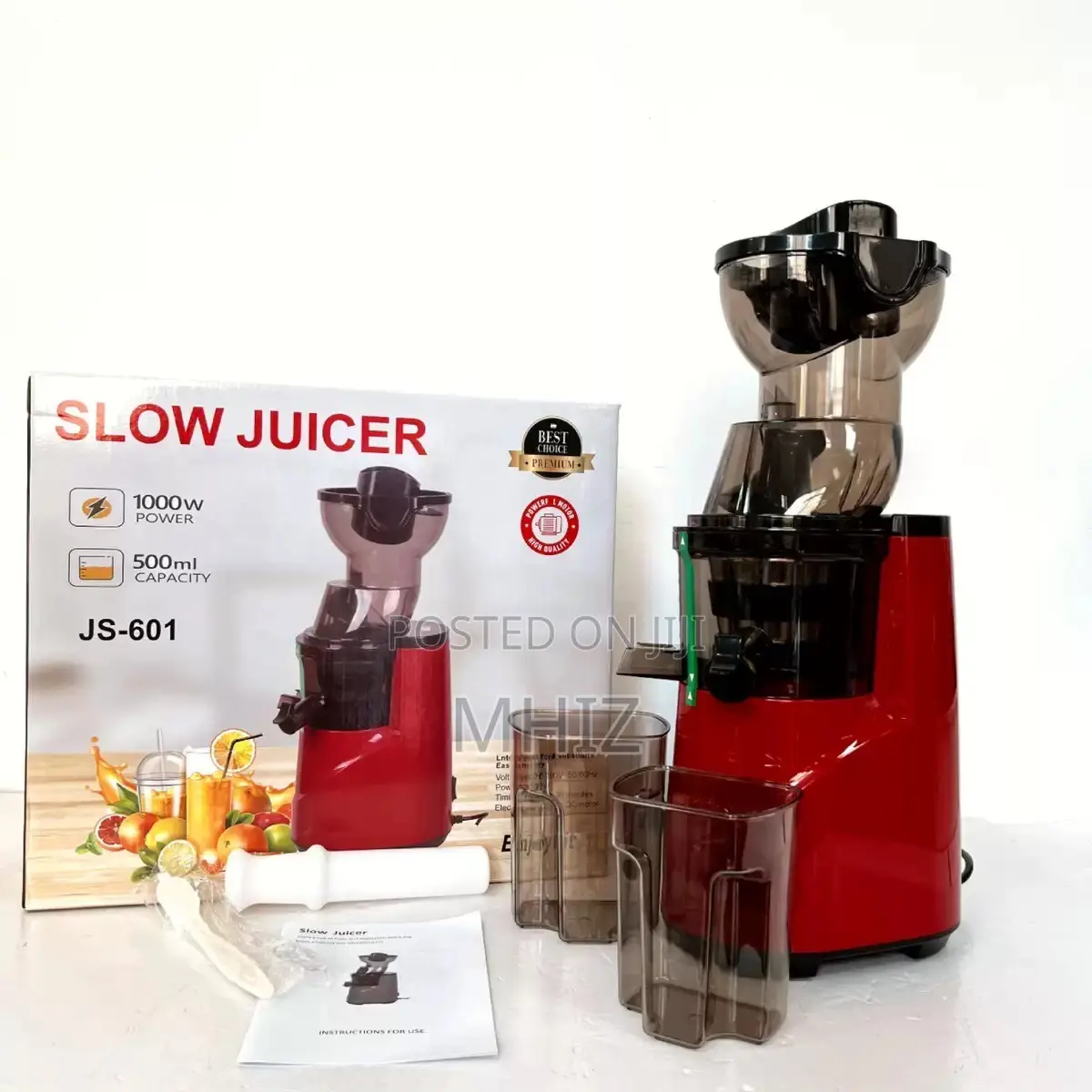 JS-601 Slow Juicer Machine –500ml Fruit & Vegetable