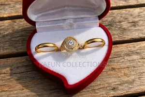 Luxury 3-in-1 Gold Couple Wedding Set - As Seen in Box