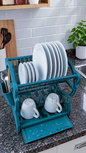 Multi Functional Kitchen Dish Drying Rack With Cup and Utensil Holder