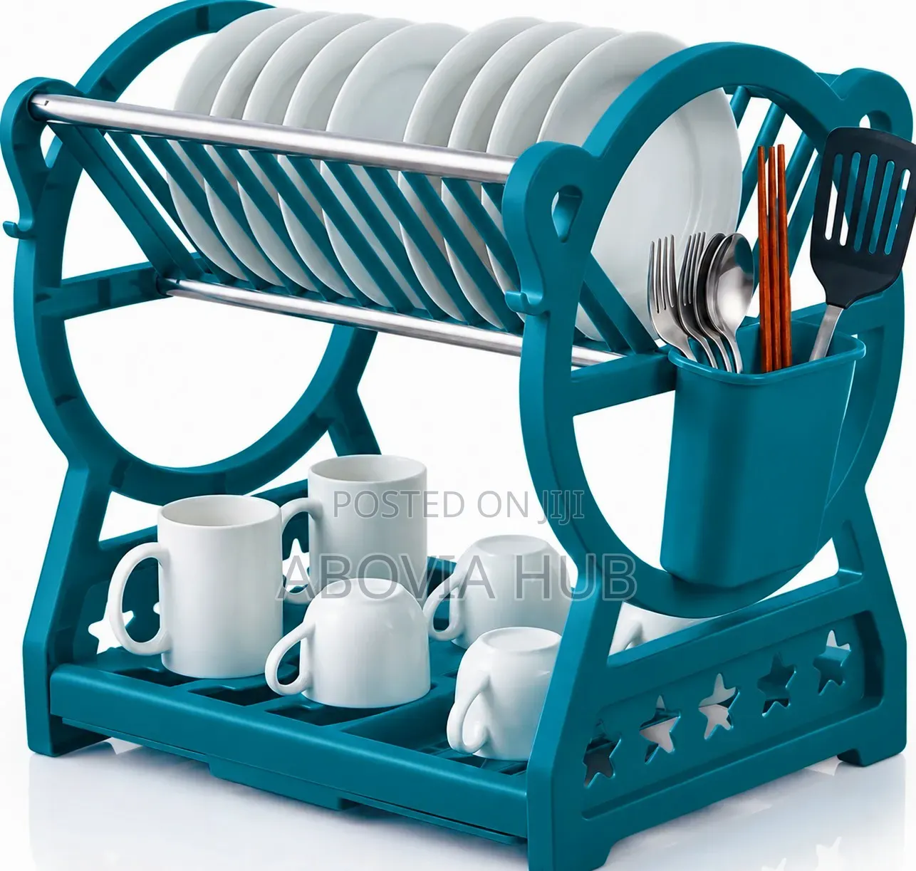 Multi Functional Kitchen Dish Drying Rack With Cup and Utensil Holder