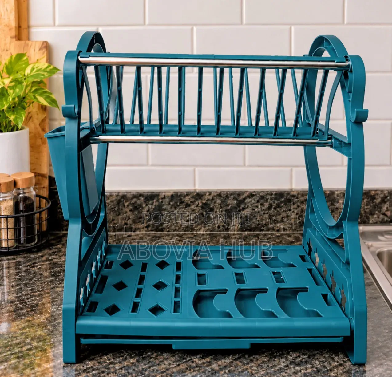 Multi Functional Kitchen Dish Drying Rack With Cup and Utensil Holder