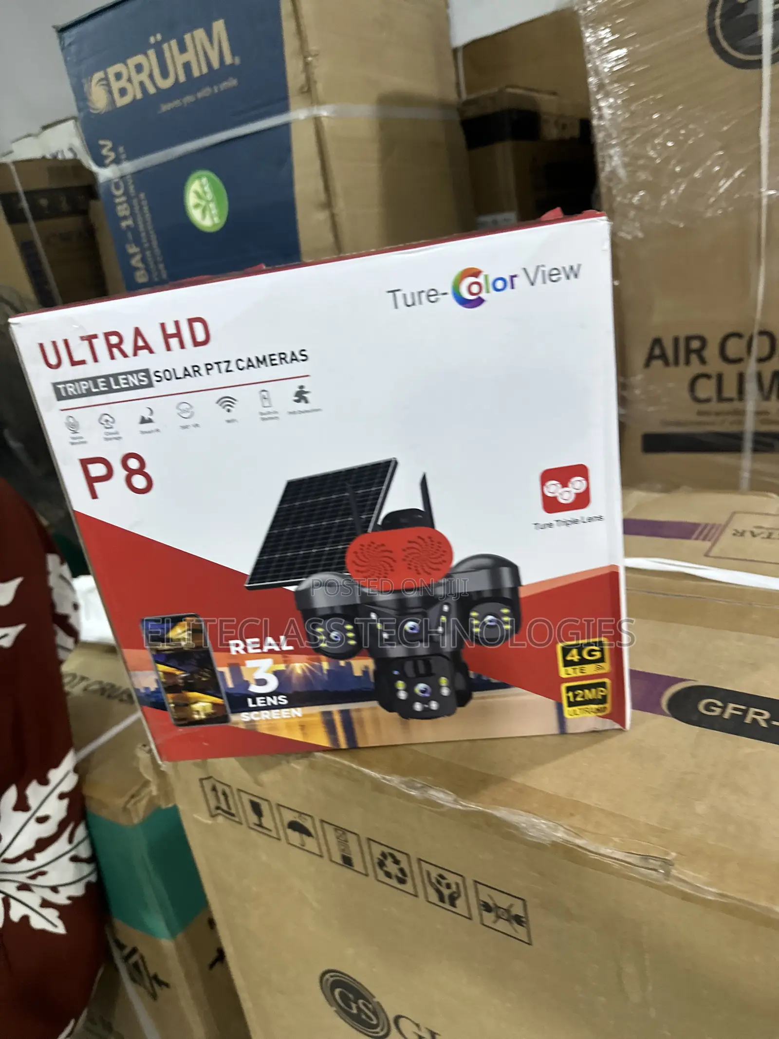 P8 Three Lens Solar PTZ Security Monitoring Camera