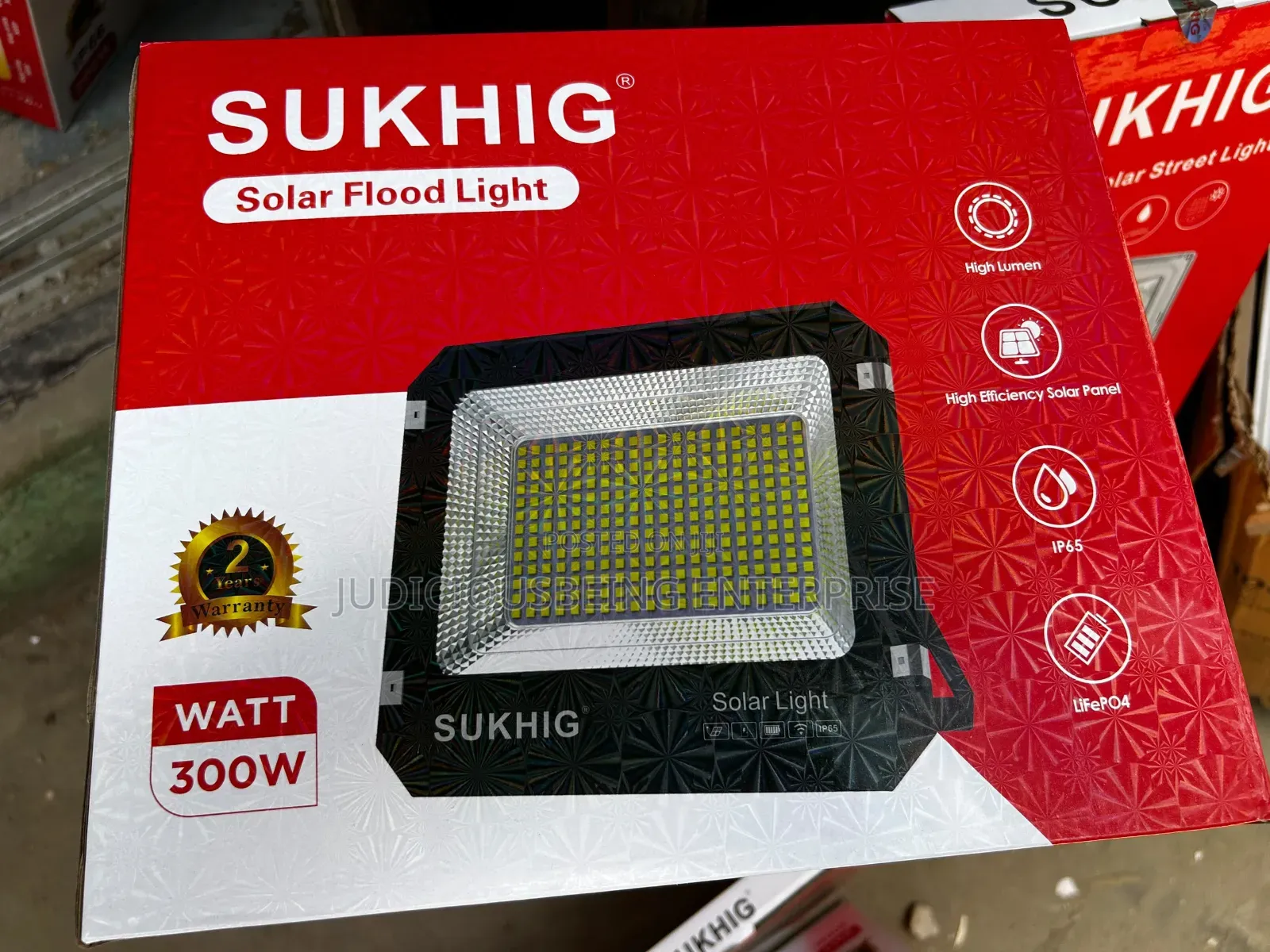 300W Solar Flood Light | SUKHIG | IP65 Waterproof