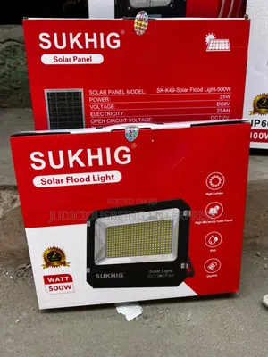 SUKHIG 500W Solar Flood Light – High Lumen, IP65