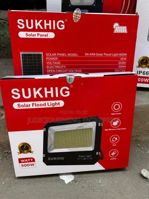 SUKHIG 500W Solar Flood Light – High Lumen, IP65