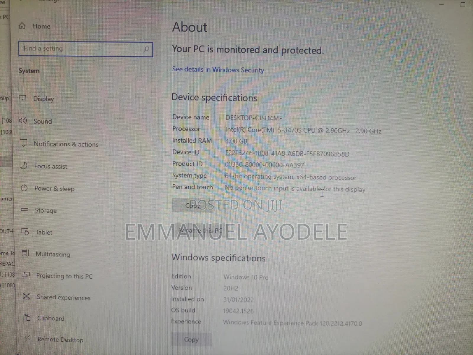 Desktop Computer Lenovo ThinkCentre M710 SFF 4GB Intel Core i5 HDD 1T