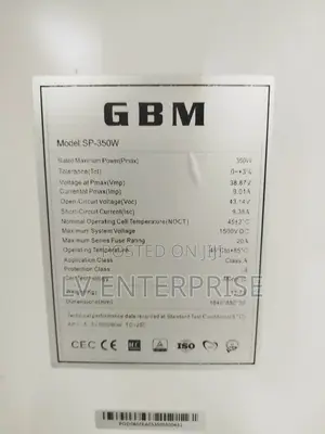 350 Watts GBM Panel