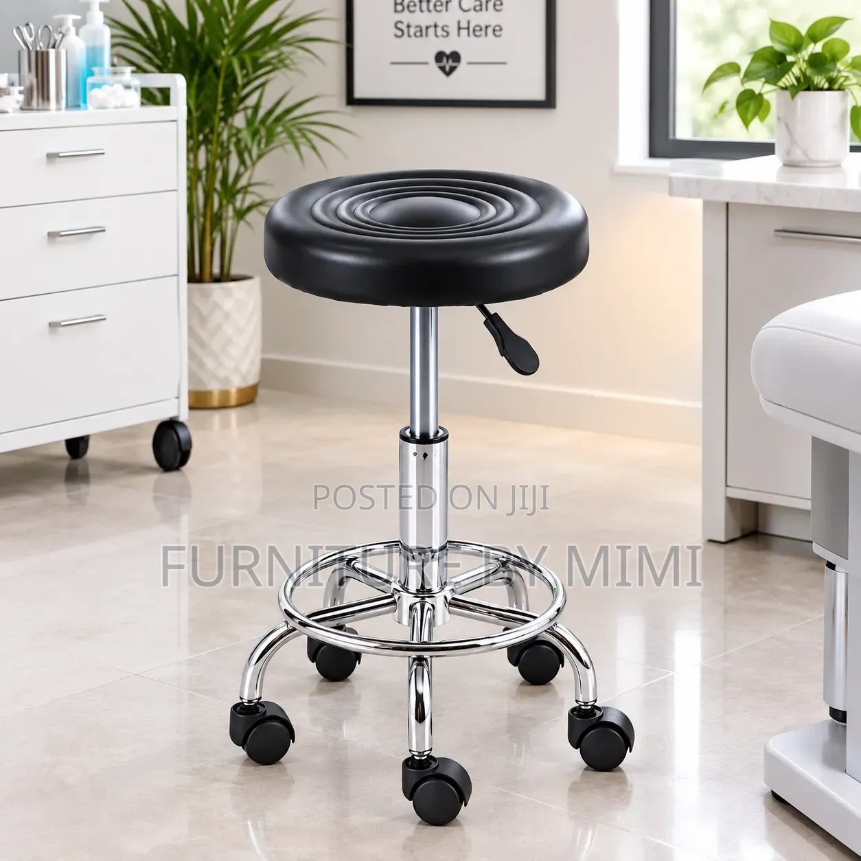 Adjustable Hydraulic Swivel Stool Perfect for Salon, Lab, or Office.