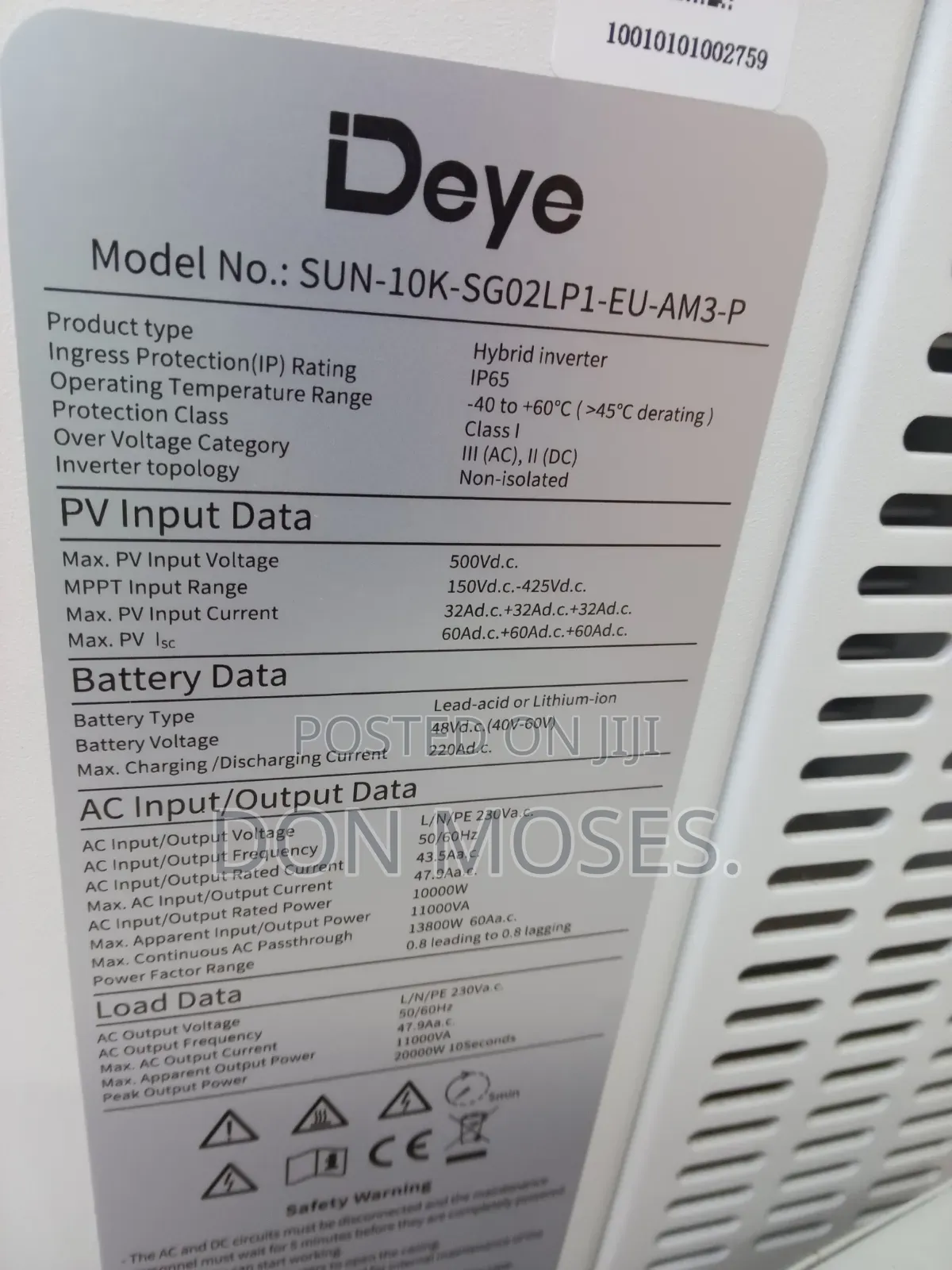 10kva 48v Deye Solar Hybrid Inverter