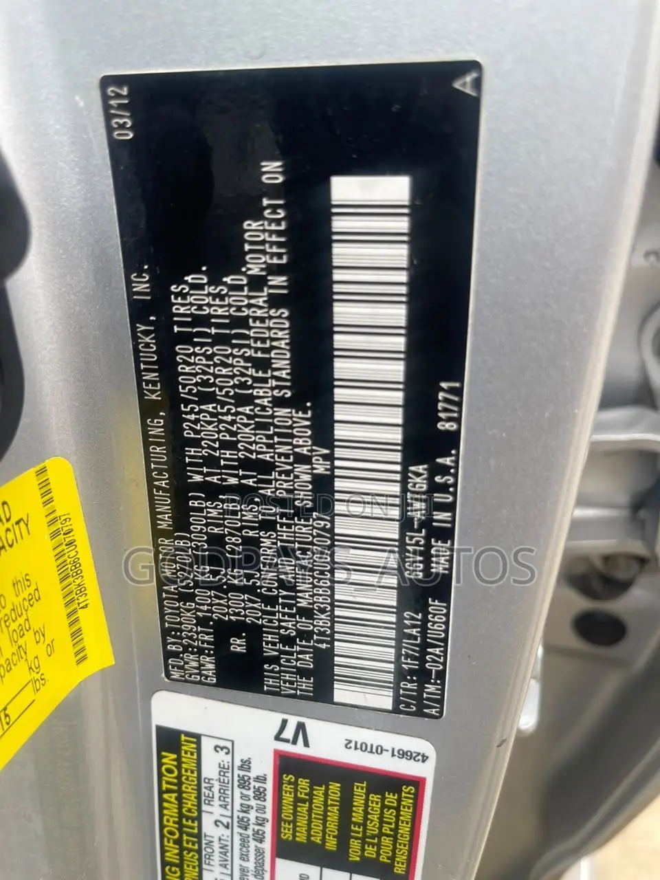 Toyota Venza XLE 2012 Silver