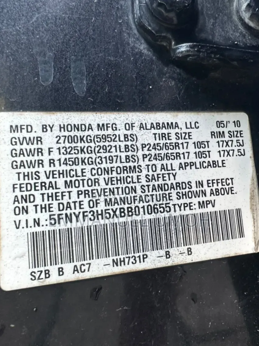 Honda Pilot 2010 Black