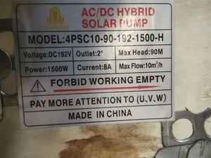 2Hp Golden House (Submersible Water Pump) AC AND DC Charge Controller.