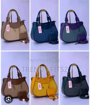 Stylish Two-Tone Handbag With Wallet & Shoulder Strap | 4 Colours