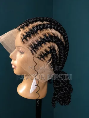 Stylish Braided Wig With Curly Ends