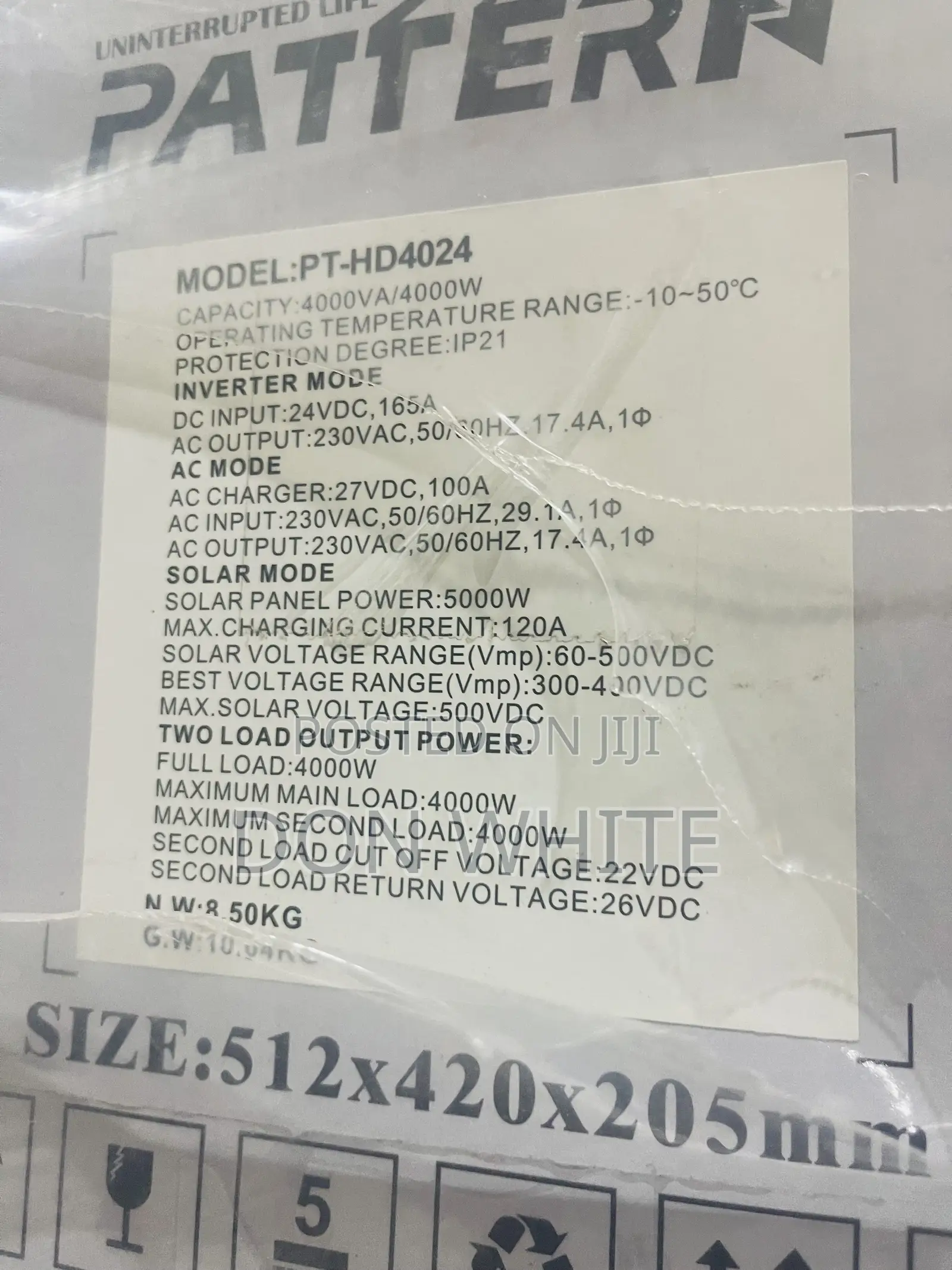 Pattern Hybrid Inverter 4kva 24v
