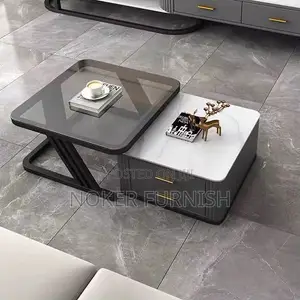2 in 1 Coffee Table Glass and Mable