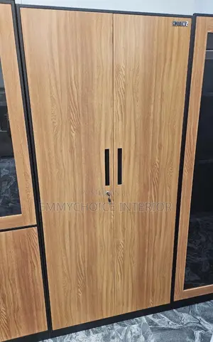 Executive Office Glass & Wood File Cabinet