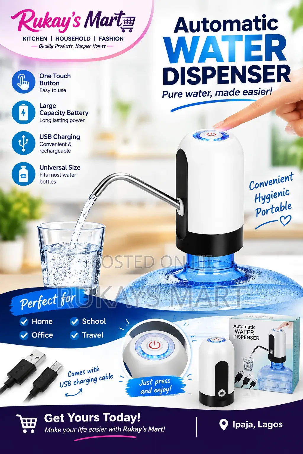 Automatic Rechargeable Water Dispenser
