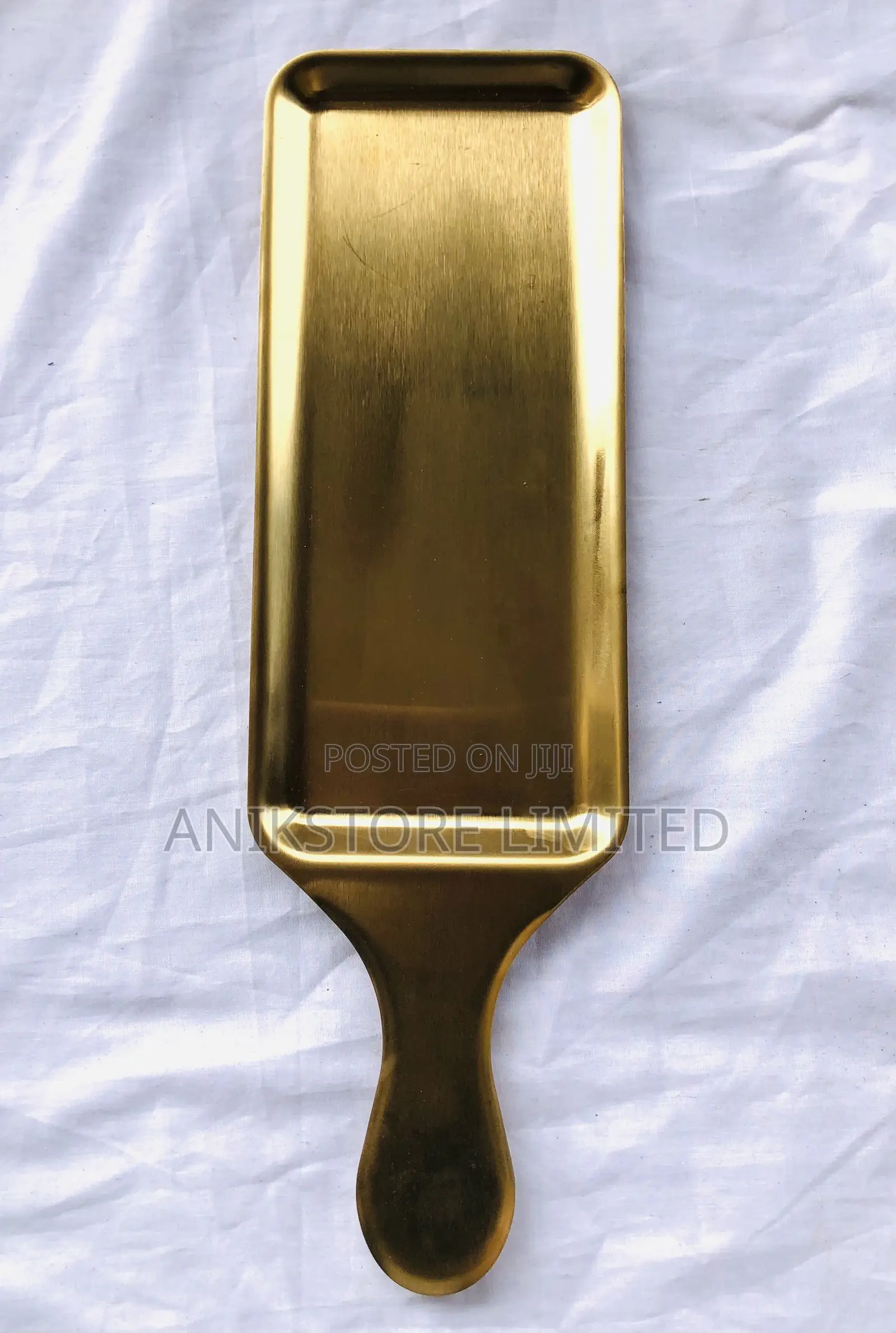 Rectangular Stainless Gold Handheld Tray S/S