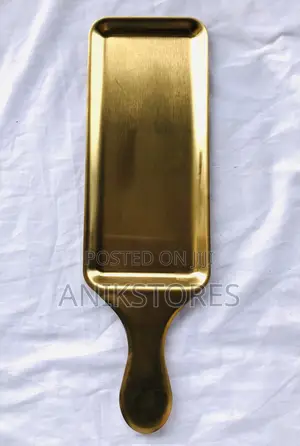 Rectangular Stainless Gold Handheld Tray S/S