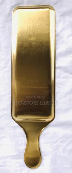 Rectangular Stainless Gold Handheld Tray
