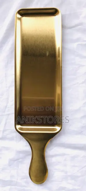 Rectangular Stainless Gold Handheld Tray