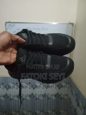 Unisex Adidas Triple Black Sneakers - Size 47 (Worn Twice Only)