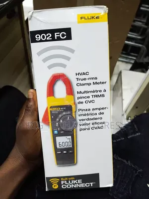 The Image Shows the Box for a Fluke 902 FC HVAC True-RMS Clamp Meter.