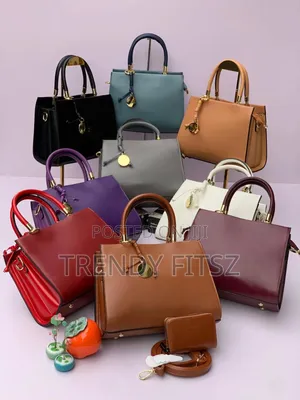 Structured Top Handle Leather Handbag With Wallet & Shoulder Strap