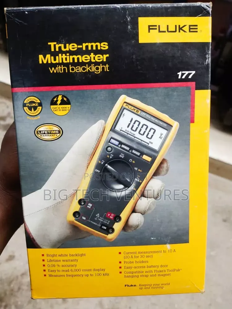 Fluke 177 True-RMS Digital Multimeter in Its Original Yellow and Black