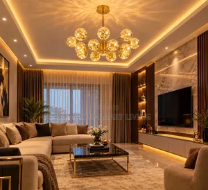 Nordic Branch Glass Ball LED Dimmable Chandeliers, Ceiling Pendant