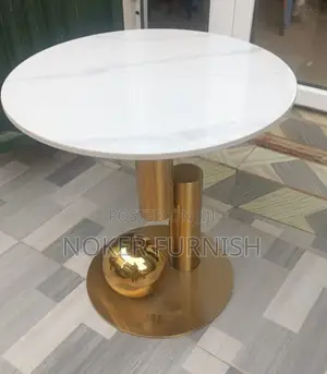 Side Stool Table With Mable Top