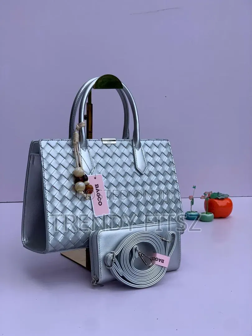 Woven Handbag With Wallet & Strap