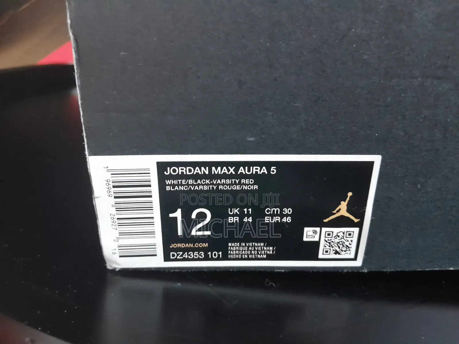 Authentic Jordan Max Aura 5 – Size 46 (Worn Once)