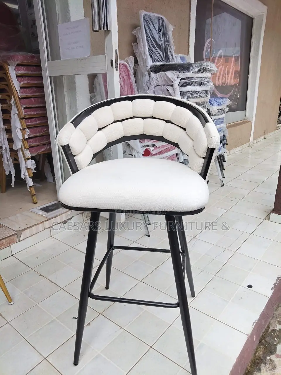 Woven Backrest Bar Stool, for Kitchen and Dining