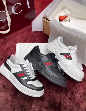 Gucci Web Stripe Chunky Low-Top Sneaker (Black/White)