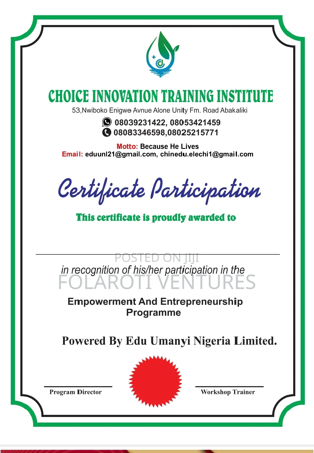 Certificate Printing